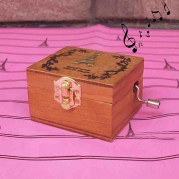 Picture of Home Decor Creative Exquisite Retro Wooden Birthday Decorations Music Box, Random Style Delivery