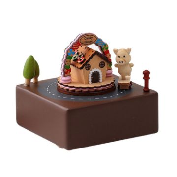 Picture of Wooden Music Box Wooden Crafts Creative Gift Home Decoration, Style:Candy House