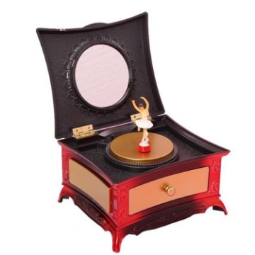 Picture of Classic Dressing Table Rotating Girl Music Box With Mirror Drawer Music Box (Redwood)