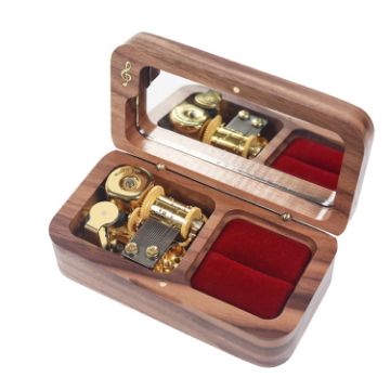 Picture of Wooden Music Box with Ring Storage Function, Spec: J281