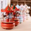 Picture of Sky City Carousel Clockwork Music Box Couples Birthday Gift (K0321 Red White)