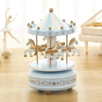 Picture of Sky City Carousel Clockwork Music Box Couples Birthday Gift (K0131 Star Blue)