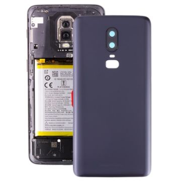 OnePlus 6 Frosted Battery Back Cover with Camera Lens - Black - 1