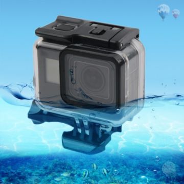 Picture of Waterproof Housing Case for GoPro HERO6/5 - Touch Screen Back Cover, Buckle Mount & Screw - No Lens Removal (Transparent)