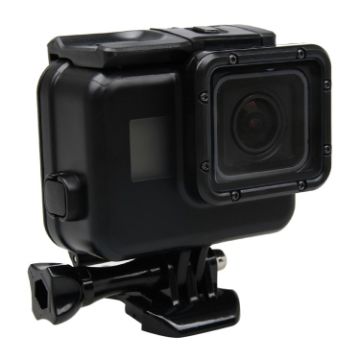 Picture of GoPro HERO5 Touch Screen Back Cover + Waterproof Housing Case - No Lens Disassembly - Buckle Mount & Lead Screw (Black)