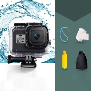 Picture of GoPro HERO8 Black Waterproof Housing Case with Mount & Floating Grip & Strap & Anti-Fog Inserts (Transparent)