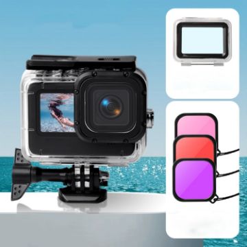 Picture of Waterproof Case + Touch Back Cover + Purple Red Pink Lens Filter for GoPro HERO10 Black/HERO9 Black