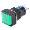 Picture of Car DIY Square Button Push Switch with Lock & LED Indicator, DC 24V (Green)