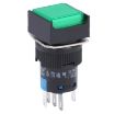 Car DIY Square Button Push Switch with LED Indicator, DC 24V Green - 1