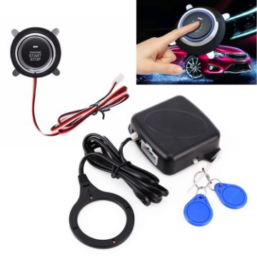 Picture of Smart Car Switch Car Engine Start Stop Switch Car Push Start Switch, with RFID Alarm System