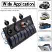 Picture of 5Pin Multi-function Switch Panel with Voltmeter, Cigarette Lighter, Double Lights, 8 Way Switches, Dual USB Charger, Socket for Car RV Marine Boat