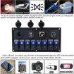 Picture of 5Pin Multi-function Switch Panel with Voltmeter, Cigarette Lighter, Double Lights, 8 Way Switches, Dual USB Charger, Socket for Car RV Marine Boat