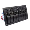 Picture of 3Pin 8 Way Switches Combination Switch Panel with Light and Projector Lens for Car RV Marine Boat