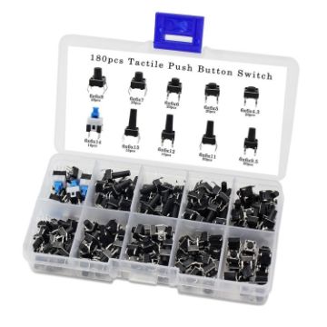 180 PCS Tactile Push Button Switch Kit - Micro Switches - 1