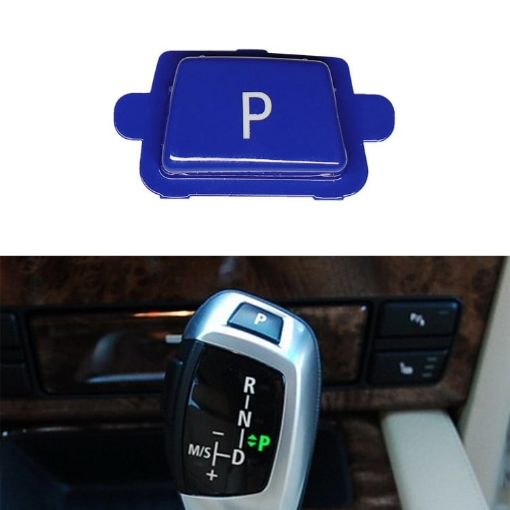 BMW X5 X6 2007-2013 Car Gear Lever Auto Parking Button Letter P Cap, Left Driving (Blue) - 1