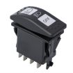 12V Car Modified Far Near Light Switch - Waterproof Self-Locking (Black) - 1