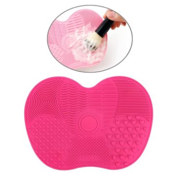 Picture of Silicone Brush Cleaner Mat Washing Tools for Cosmetic Make up Eyebrow Brushes Cleaning Pad Scrubber Board Makeup Clean Tool (Rose red)