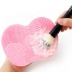 Picture of Silicone Brush Cleaner Mat Washing Tools for Cosmetic Make up Eyebrow Brushes Cleaning Pad Scrubber Board Makeup Clean Tool (Pink)