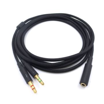 Picture of 2m For Kingston Skyline Alpha Cloud II 3.5mm 2 In 1 Audio Cable (Black)