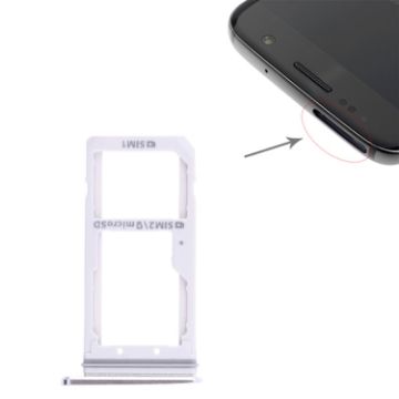 White Galaxy S7 2 SIM Card Tray/Micro SD Card Tray - Genuine Replacement - 1