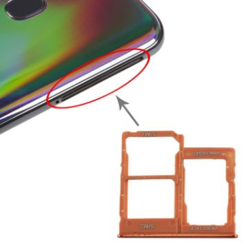 Galaxy A40 SIM Card Tray + Micro SD Card Tray (Orange) - 1