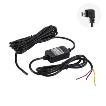 Picture of H516 Recording Step-down Line Shrinkage Video Car Charger Line Parking Monitoring Three-Core Power Cord, Model: Without Fuse (Mini Left Elbow)