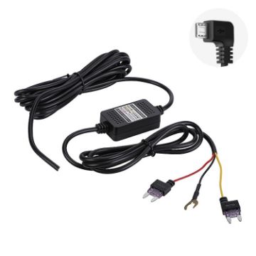 Picture of H516 Recording Step-down Line Shrinkage Video Car Charger Line Parking Monitoring Three-Core Power Cord, Model: With Fuse (Micro Left Elbow)