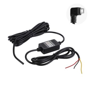 Picture of H516 Recording Step-down Line Shrinkage Video Car Charger Line Parking Monitoring Three-Core Power Cord, Model: Without Fuse (Micro Right Elbow)