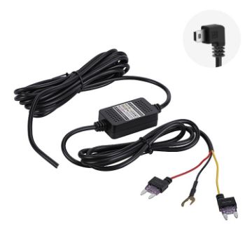 Picture of H516 Recording Step-down Line Shrinkage Video Car Charger Line Parking Monitoring Three-Core Power Cord, Model: With Fuse (Mini Left Elbow)