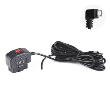 Picture of H508 OBD Car Charger Driving Recorder Power Cord 12/24V To 5V With Switch Low Pressure Protection Line, Specification: Micro Right Elbow