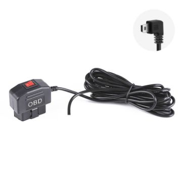 Picture of H508 OBD Car Charger Driving Recorder Power Cord 12/24V To 5V With Switch Low Pressure Protection Line, Specification: Mini Left Elbow