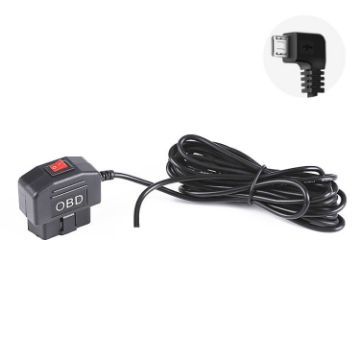 Picture of H508 OBD Car Charger Driving Recorder Power Cord 12/24V To 5V With Switch Low Pressure Protection Line, Specification: Micro Left Elbow