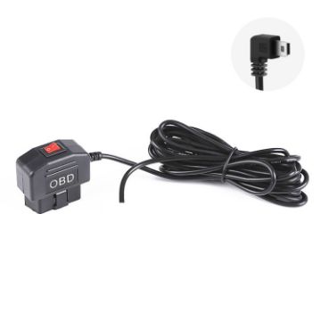 Picture of H508 OBD Car Charger Driving Recorder Power Cord 12/24V To 5V With Switch Low Pressure Protection Line, Specification: Mini Right Elbow