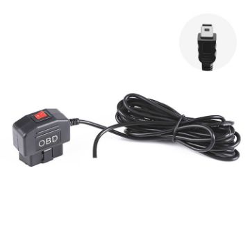 Picture of H508 OBD Car Charger Driving Recorder Power Cord 12/24V To 5V With Switch Low Pressure Protection Line, Specification: Mini Straight