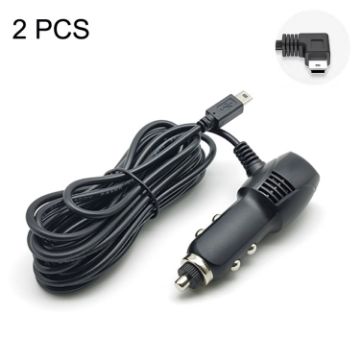 Picture of 2 PCS Car Charger Fast Charging Driving Recorder Supply Line, Style: 1A+2A (Mini Right Bend)