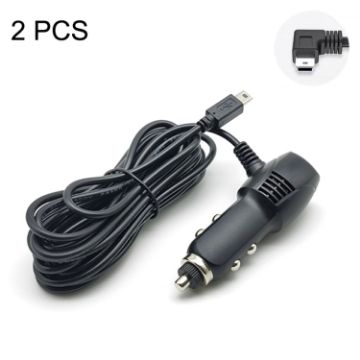 Picture of 2 PCS Car Charger Fast Charging Driving Recorder Supply Line, Style: 1A+2A (Mini Left Bend)