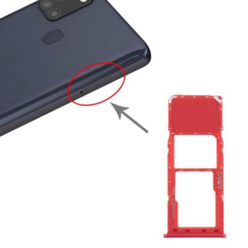 Samsung Galaxy A21s SIM Card Tray + Micro SD Card Tray (Red) - 1