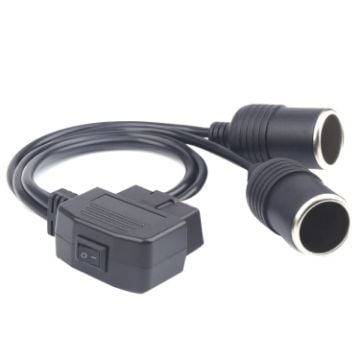 Picture of Car OBD To Cigarette Lighter Female Seat Driving Recorder Power Cord 50cm