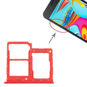 Samsung Galaxy A2 Core SM-A260 SIM Card Tray + Micro SD Card Tray (Red) - 1