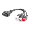 Picture of For Honda/Yamaha 3 in 1 OBDII Female to 3 Pin+4 Pin+6 Pin Motorcycle Connector Cable (Red)