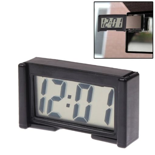 Picture of LCD Digital Electronic Car Clock Car Interior Accessory Date Calendar Time Display (Black)