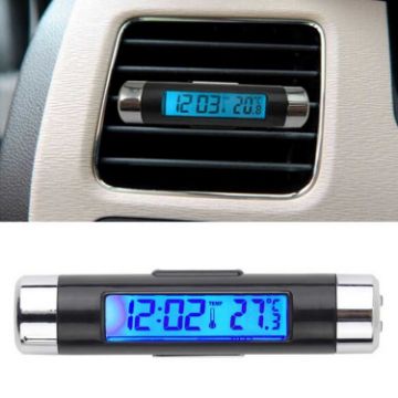 Picture of 2 in 1 Car Auto Thermometer Clock Calendar LCD Display Screen