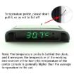 Picture of Solar Night Light Car Clock Automotive Electronic Clock Temperature Time+Date+Week+Temperature (Green Light)