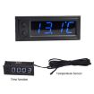 Picture of 3 in 1 Car High-precision Electronic LED Luminous Clock + Thermometer + Voltmeter (Blue)