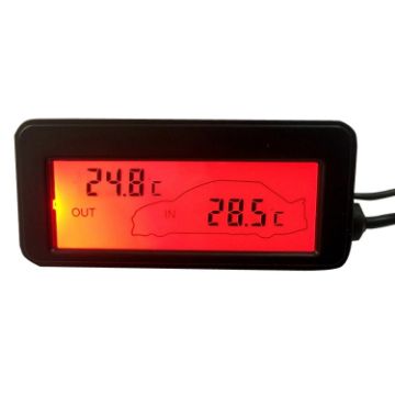 Picture of Car Inside and Outside Backlit Mini Digital Thermometer (Red)