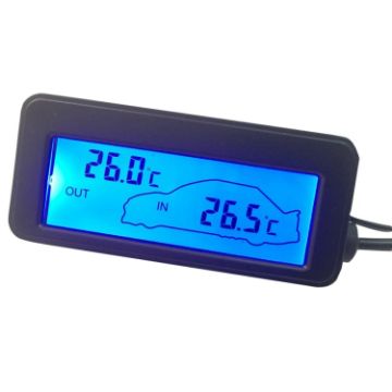 Picture of Car Inside and Outside Backlit Mini Digital Thermometer (Blue)