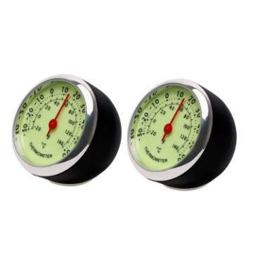 Picture of 2 PCS Car Night Light Thermometer Humidity Meter Mechanical Mini Ornament (Thermometer)
