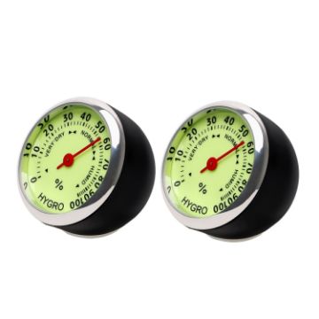 Picture of 2 PCS Car Night Light Thermometer Humidity Meter Mechanical Mini Ornament (Hygrometer)