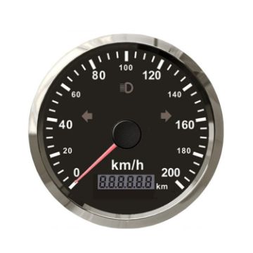 Picture of TNG85 200KM Car Motorcycle GPS Speed Odometer With Alarm (Silver Frame With Black Background)