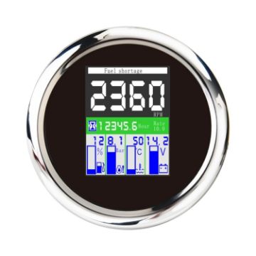 TFT 9-32V 5 In 1 LED Car Meter - Black Background - 1